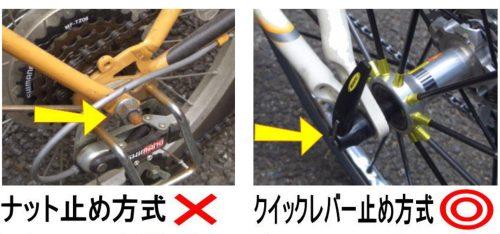 ナット留めorクイックレバー留め